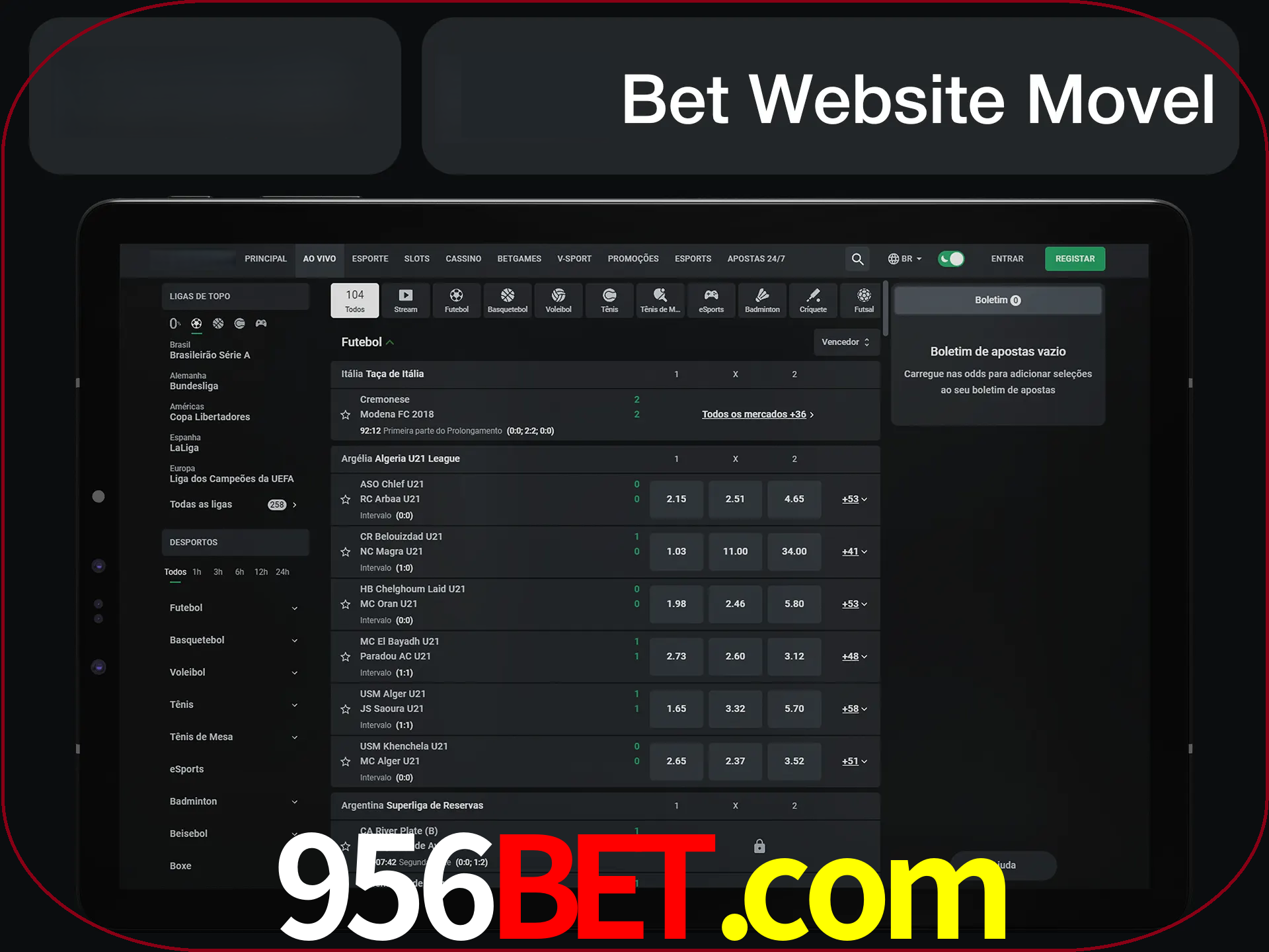 Use nosso website em qualquer dispositivo.